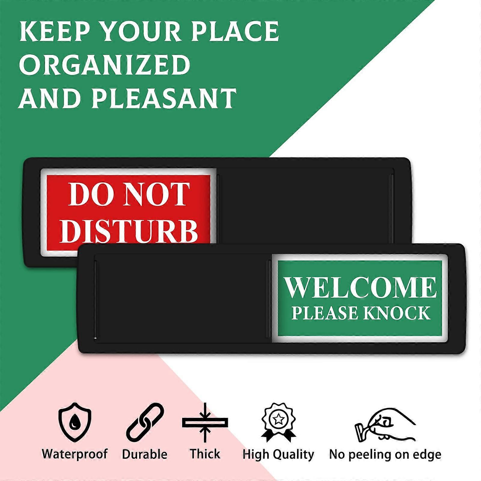 Easy to Read Non-Scratch Magnetic Slider Door Indicator Sign Do Not Disturb/Welcome Sign for Home Office