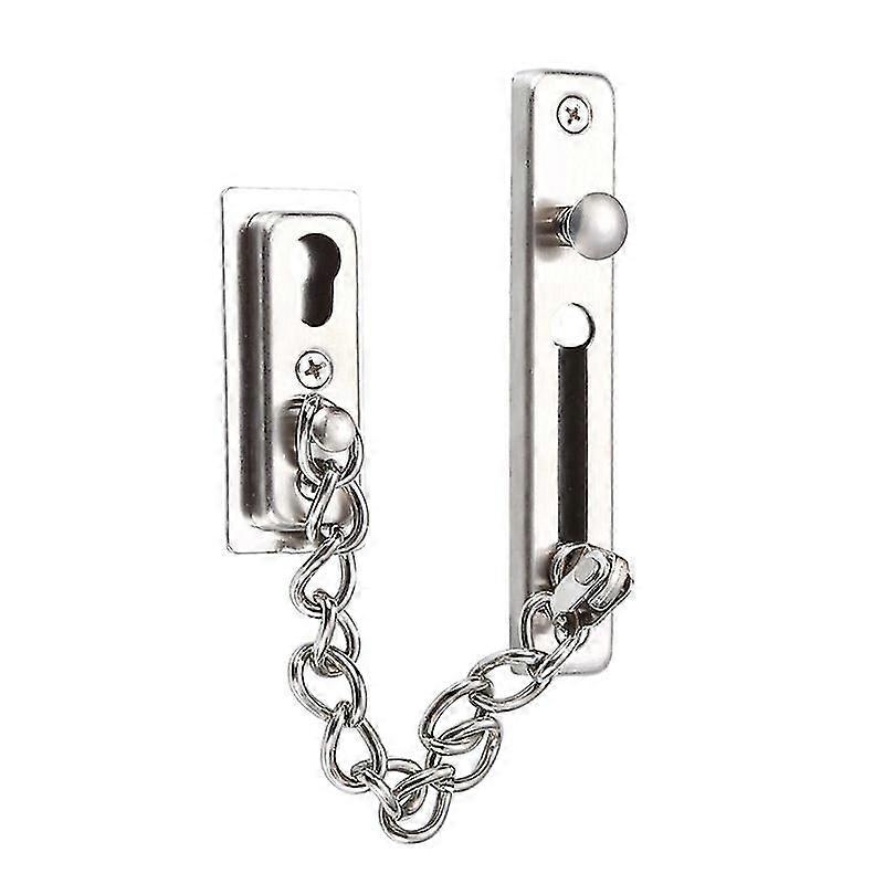 Door Security Chain Lock Door Chain Stainless Steel Casting Door Lock Front Chain Scratch Protection With Screw Hardware 12*2.1CM+3*7.2CM silver