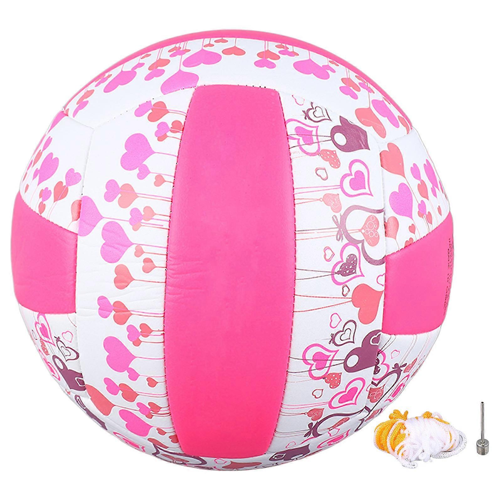 Storlek 5 Träning Volleyboll PU Mjuk Inomhus Utomhus Volleyboll för Studenter Pool Gym Träning Rosa