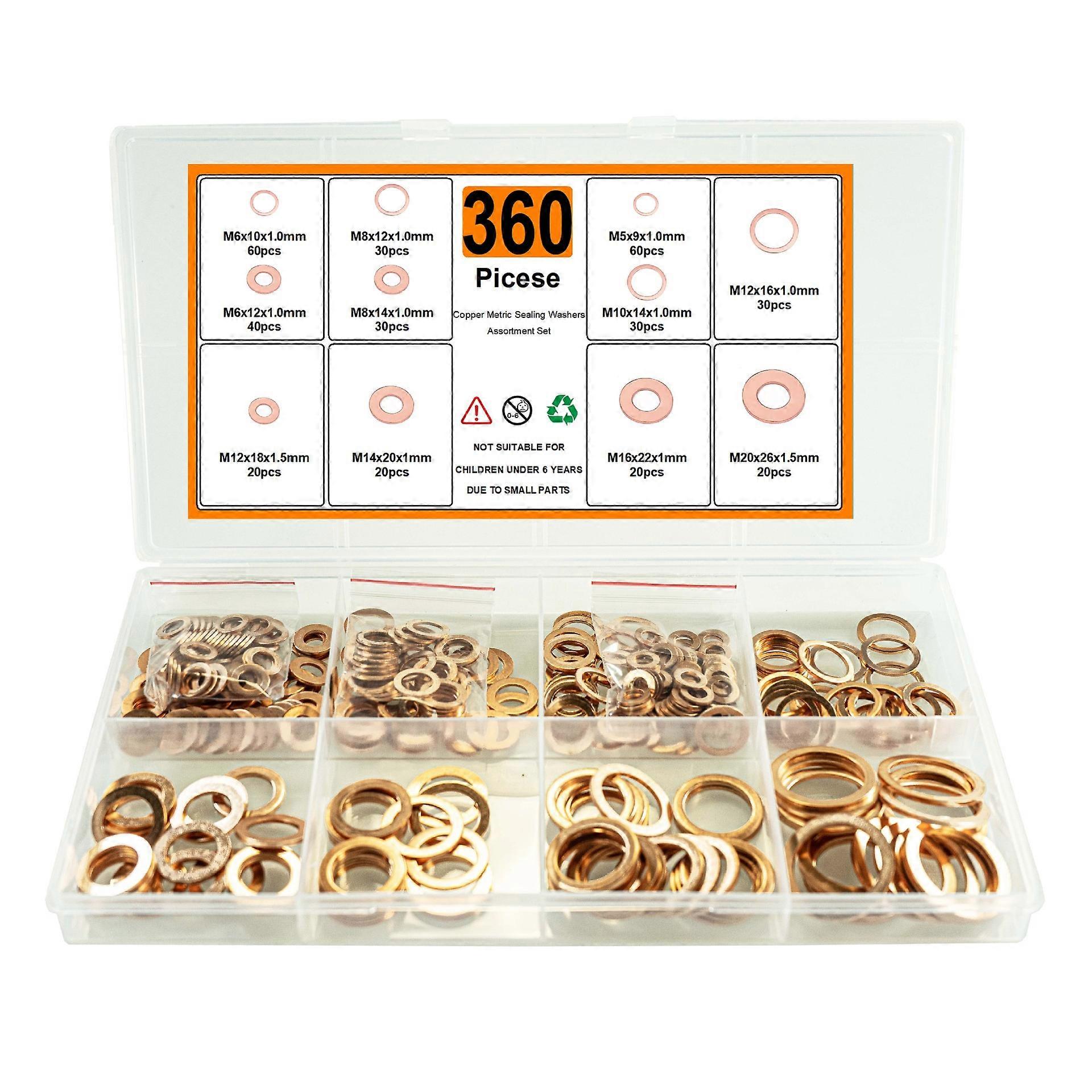 INF 360 st Koppar Tätningsbricka Sortimentslåda