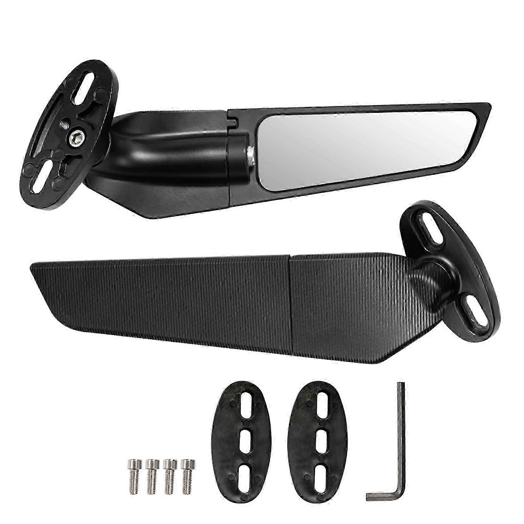 2PCS Modified Motorcycle Rearview Mirrors Wind Wing Adjustable Rotating Side Mirrors For Yamaha Ninja 250 300 400