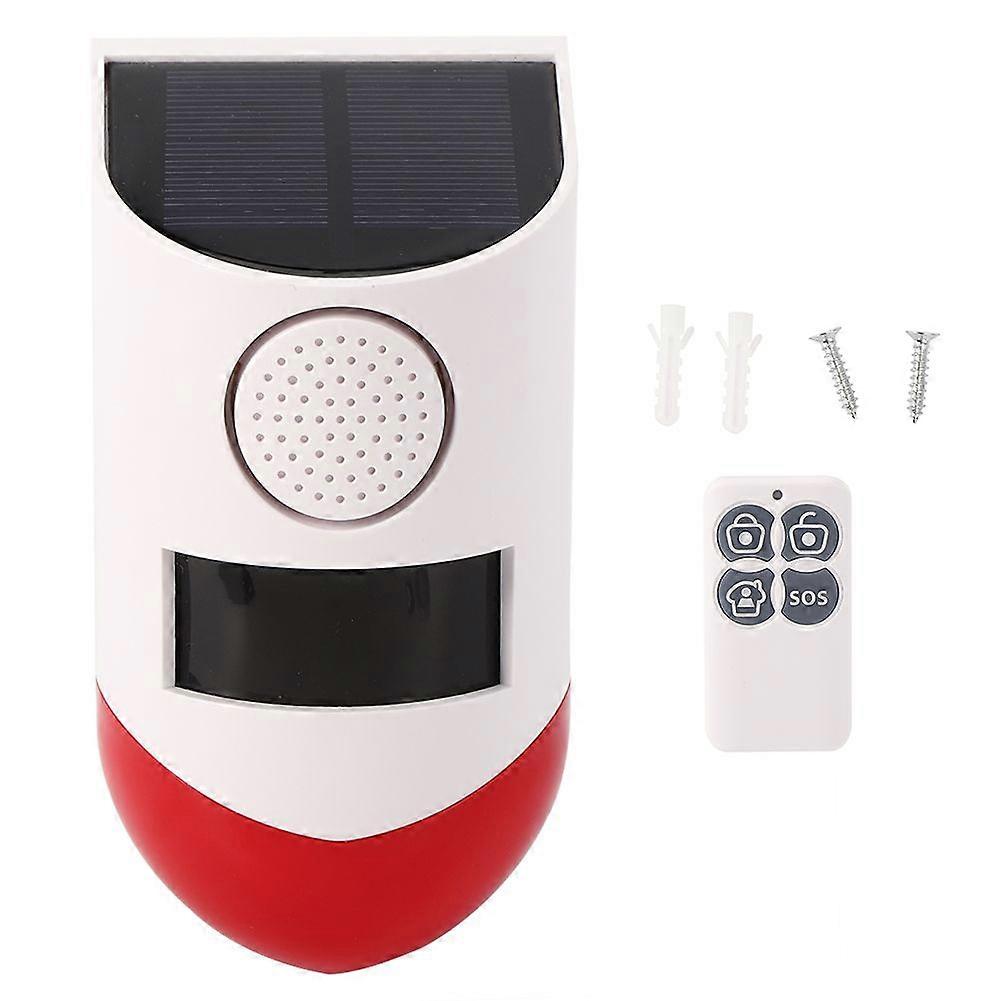 120db Solar Siren Waterproof Infrared Flash Strobe for Home Backyard Security Protection Alarm System
