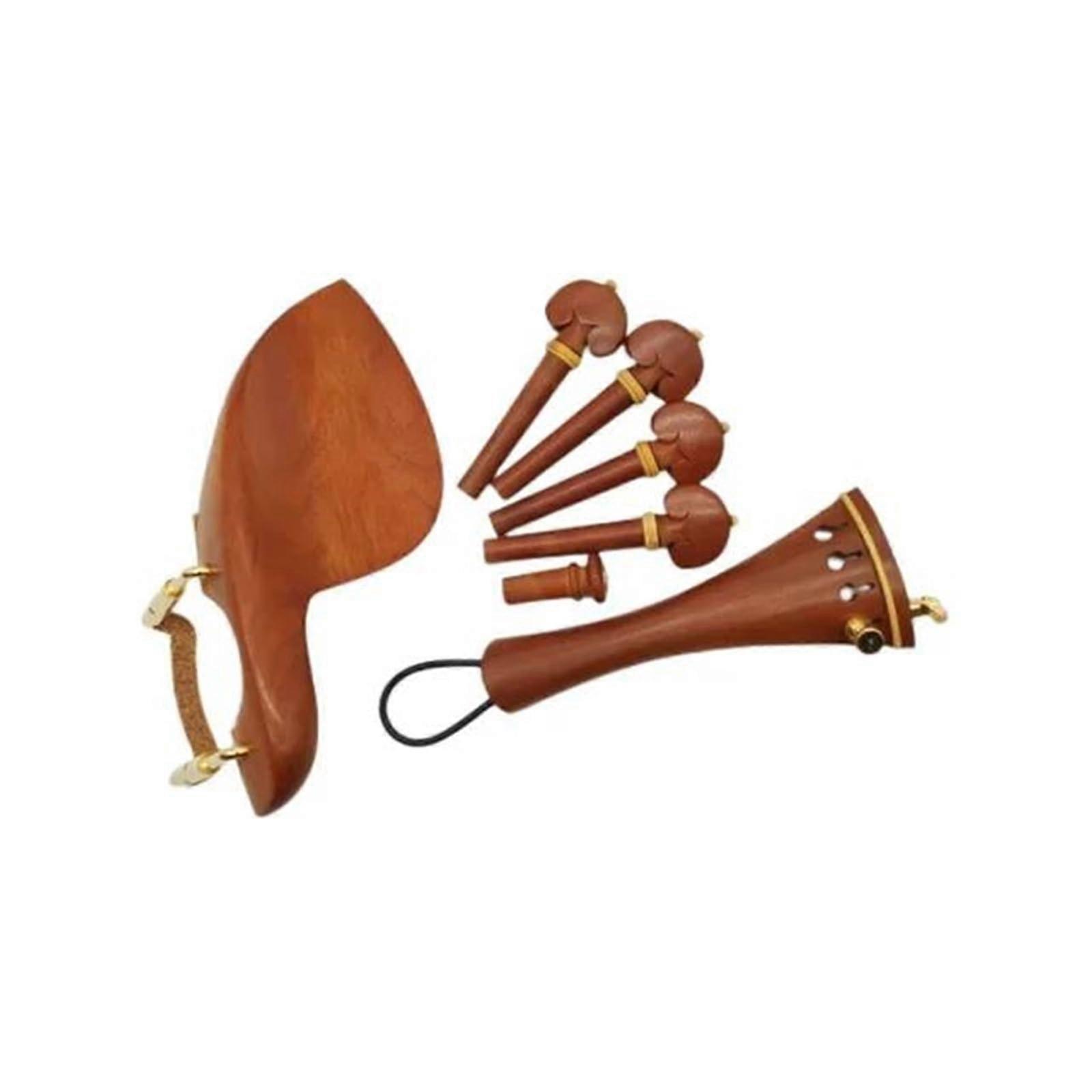 Violin Accessories Complete Set Of Violin Parts Ebony 4/4 Accessories Size Chin Rest Tailpiece Nails Tuning Pegs(1)