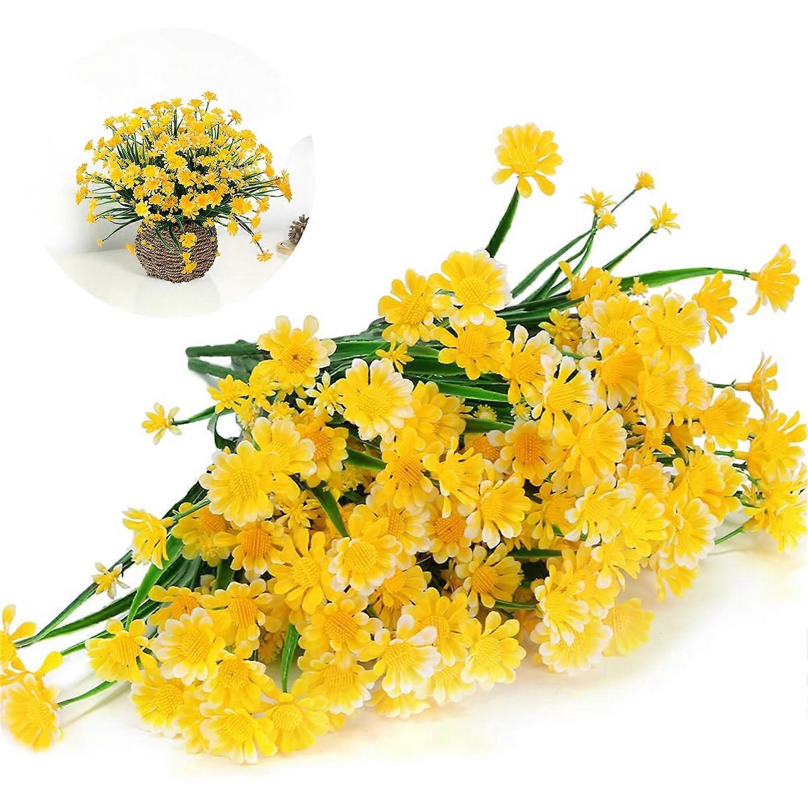 Artificial Daisy Flowers Decor Full Flower Shape Flexible Stems