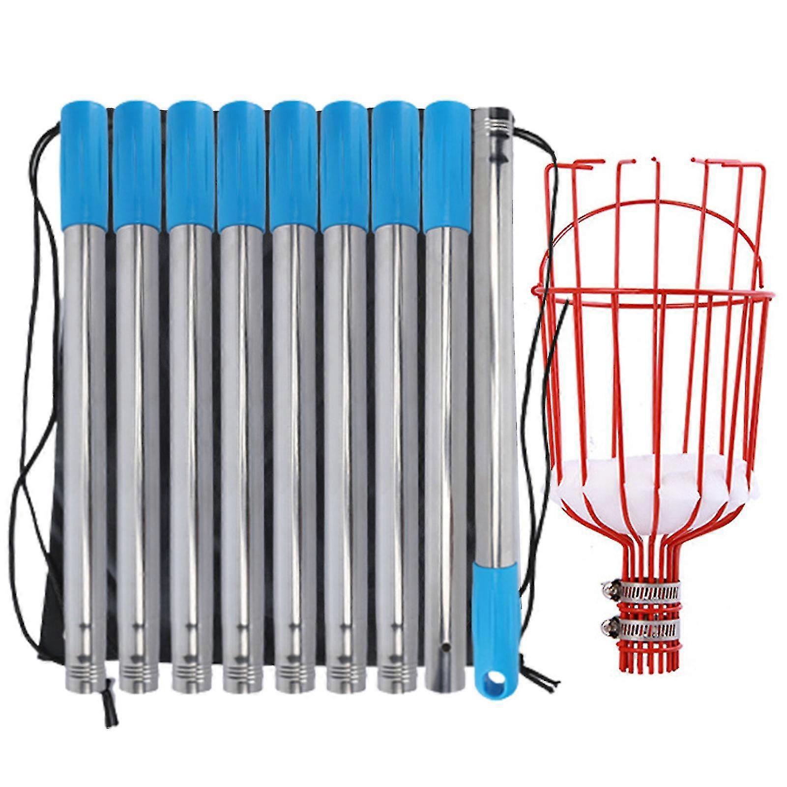 Stainless Steel Fruit Picker - 3.6m 9-Section Tool for Mango, Persimmon, Avocado