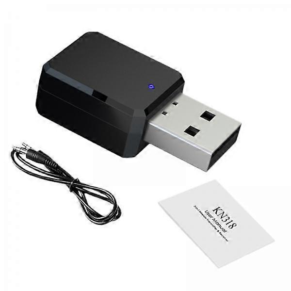 2xBT 5.1 USB Audio Receiver Adapter TV Travel Component with Stereo Microphone