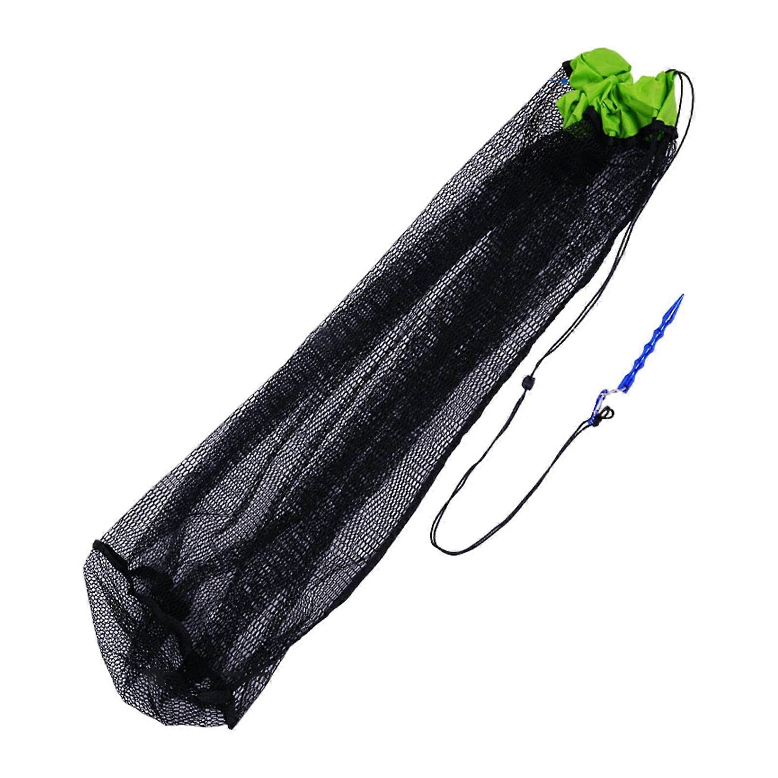Fishing Net Bag 40 x 80 cm, Portable Mesh Fish Collection Bag for Fishing and Crab Storage, Durable Net Bait Bag