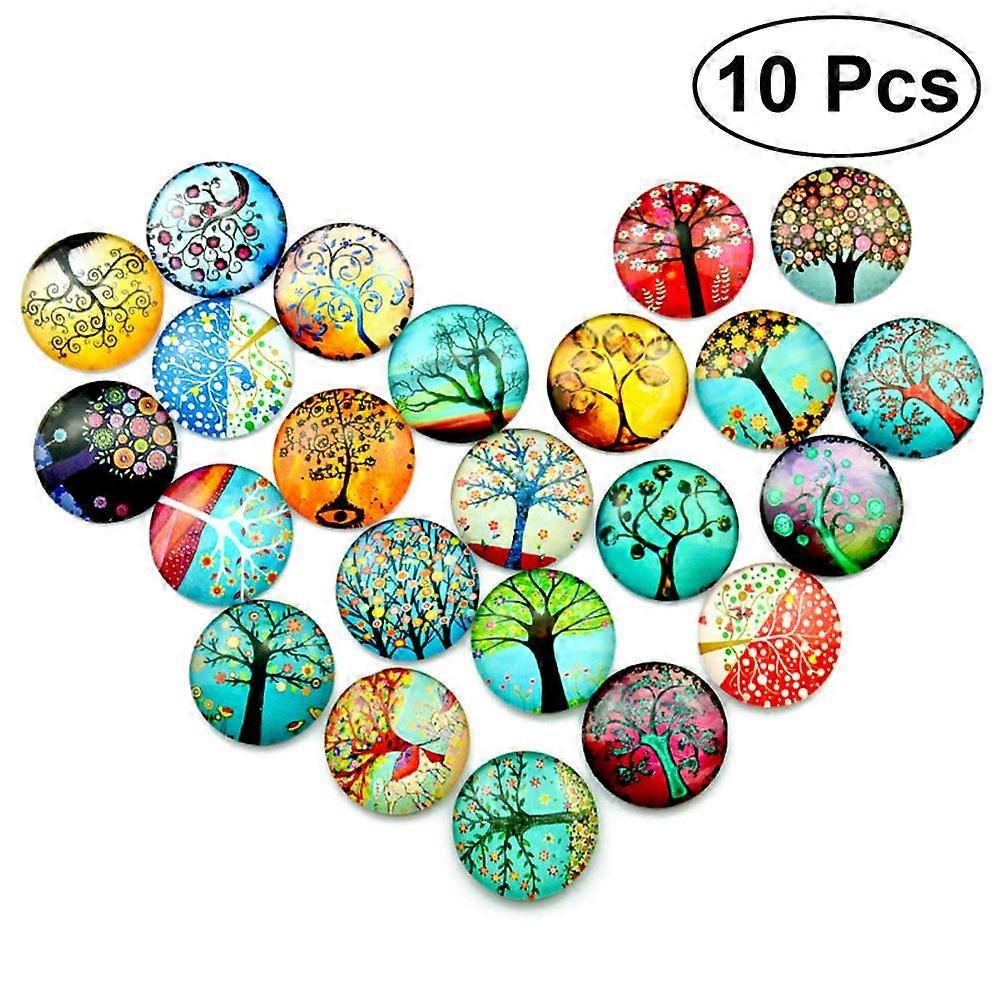 10pcs 12mm Mixed Round Mosaic Tiles for Crafts Glass Mosaic Supplies for Jewelry Making