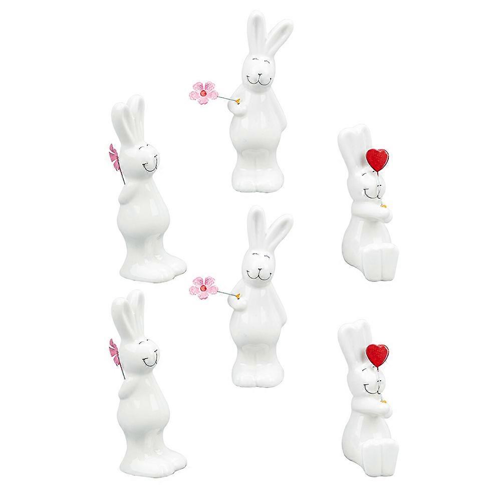 It sounds like you're describing a product listing for **6pcs Rabbit Shaped Ceramic Ornaments**. If you're looking to refine or enhance the product