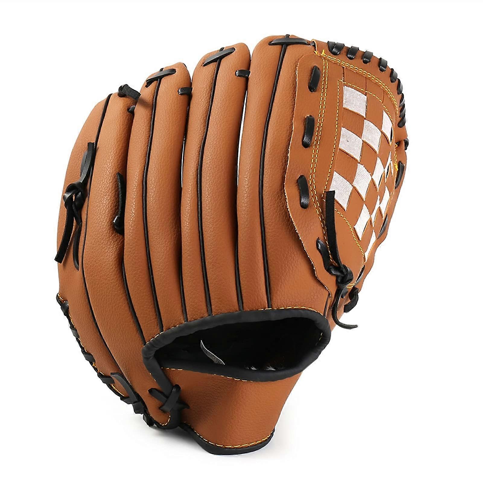 Baseball Gloves 12.5-Inch PU Brown Outdoor Practice Glove For Baseball Softball Training Field