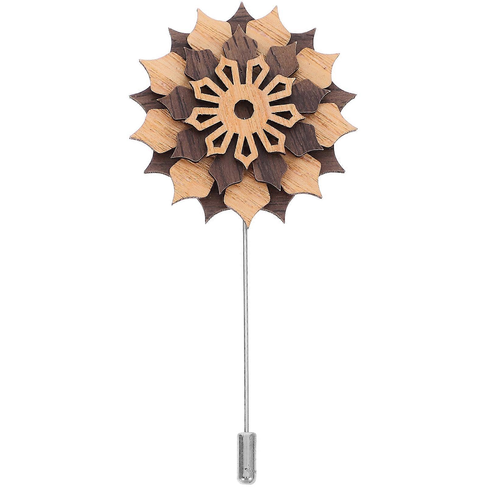 Charming Corsage Pin, Fashionable Wooden Accessory for Men, Elevates Your Look