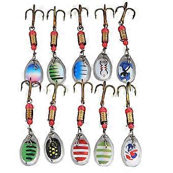 10 Pcs Trout Iscas de Pesca de Fundição Iscas Duras Iscas De Metal Colher Iscas Set