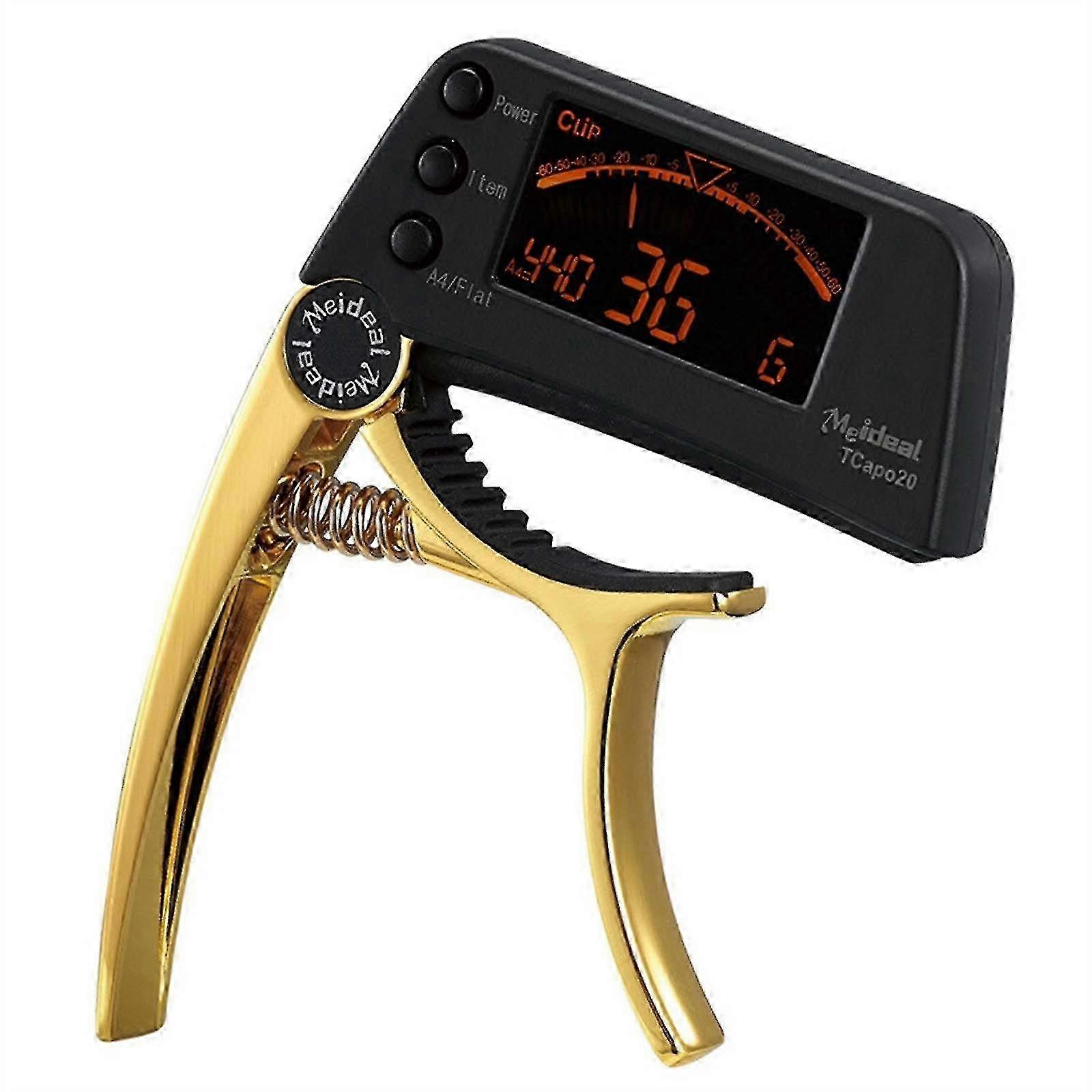 Tcapo20 Gitarr Capo Stämapparat med LCD för Akustisk Folk Elgitarr Bas