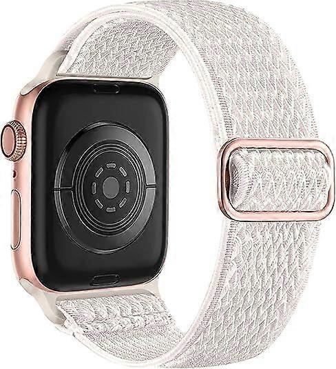 Apricot Nylon Stretchy Solo Loop Watch Band, Compatible with Apple Watch Series 1-10, SE, Ultra 42/44/45mm/46mm/49mm, Adjustable Replacement Strap for
