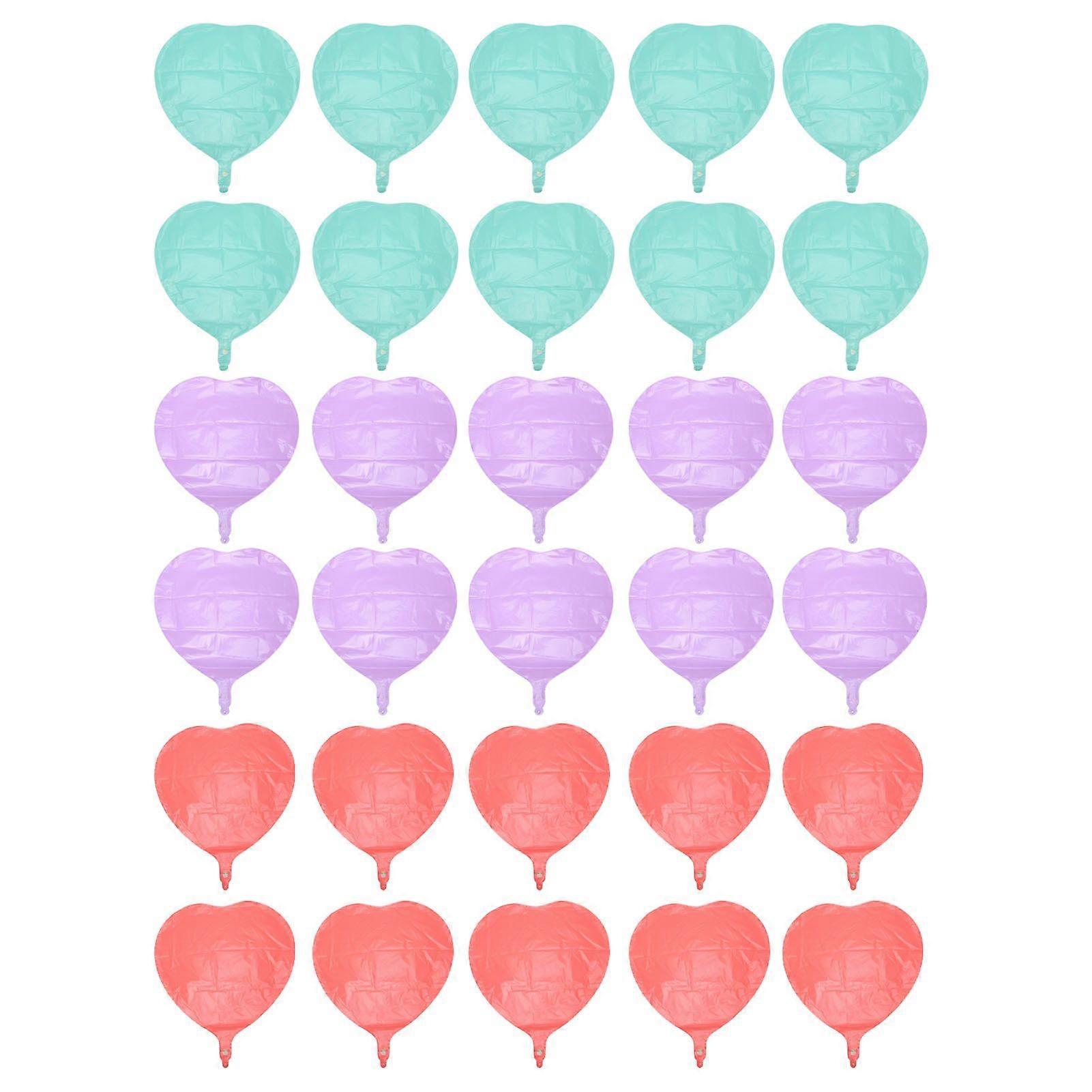 2025 Último modelo 30Pcs Globos de corazón Reutilizable Lindo Color Brillante Multi