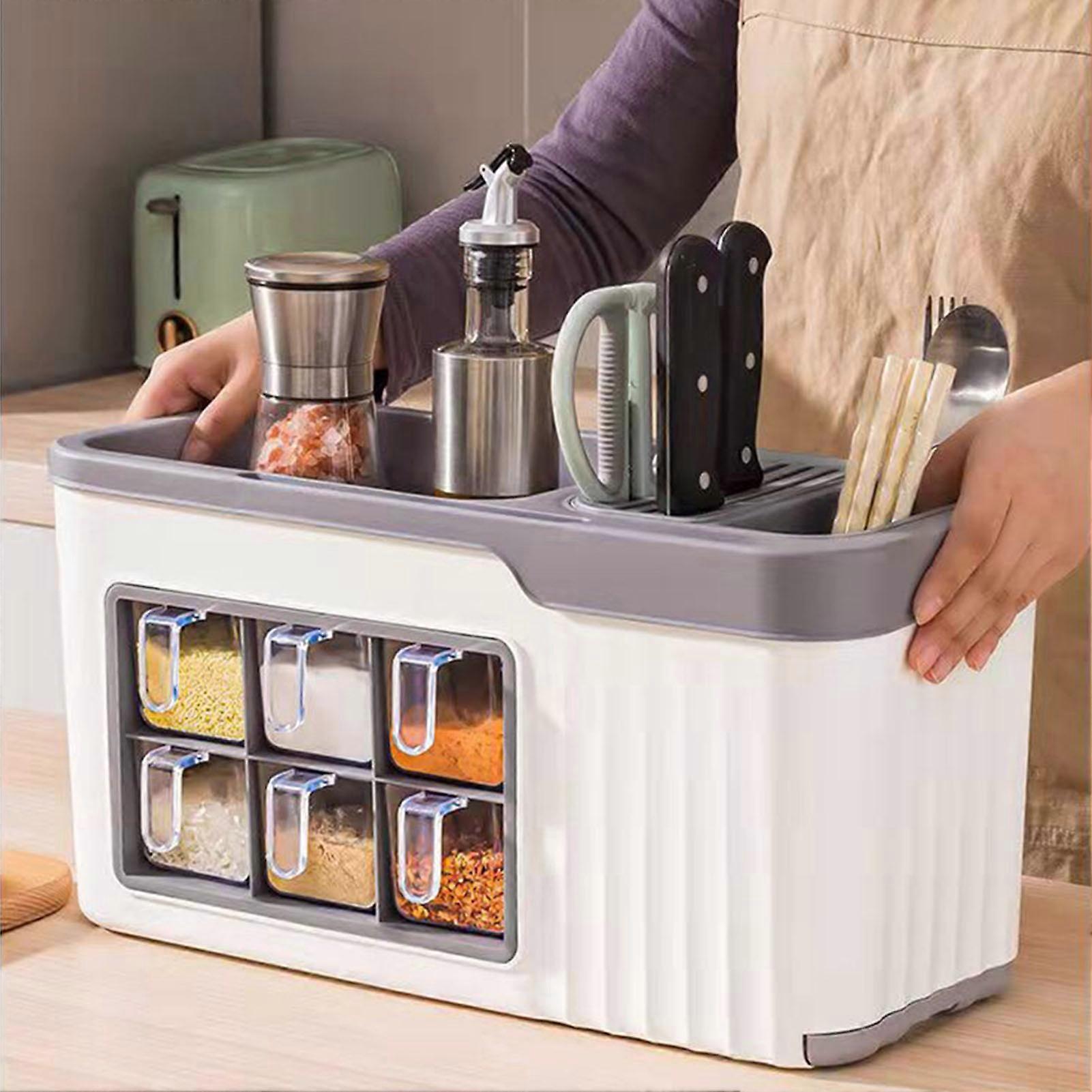 Seasoning Jar Storage Box Versatile Space Saving Spice Jar Storage Container for Home Kitchen