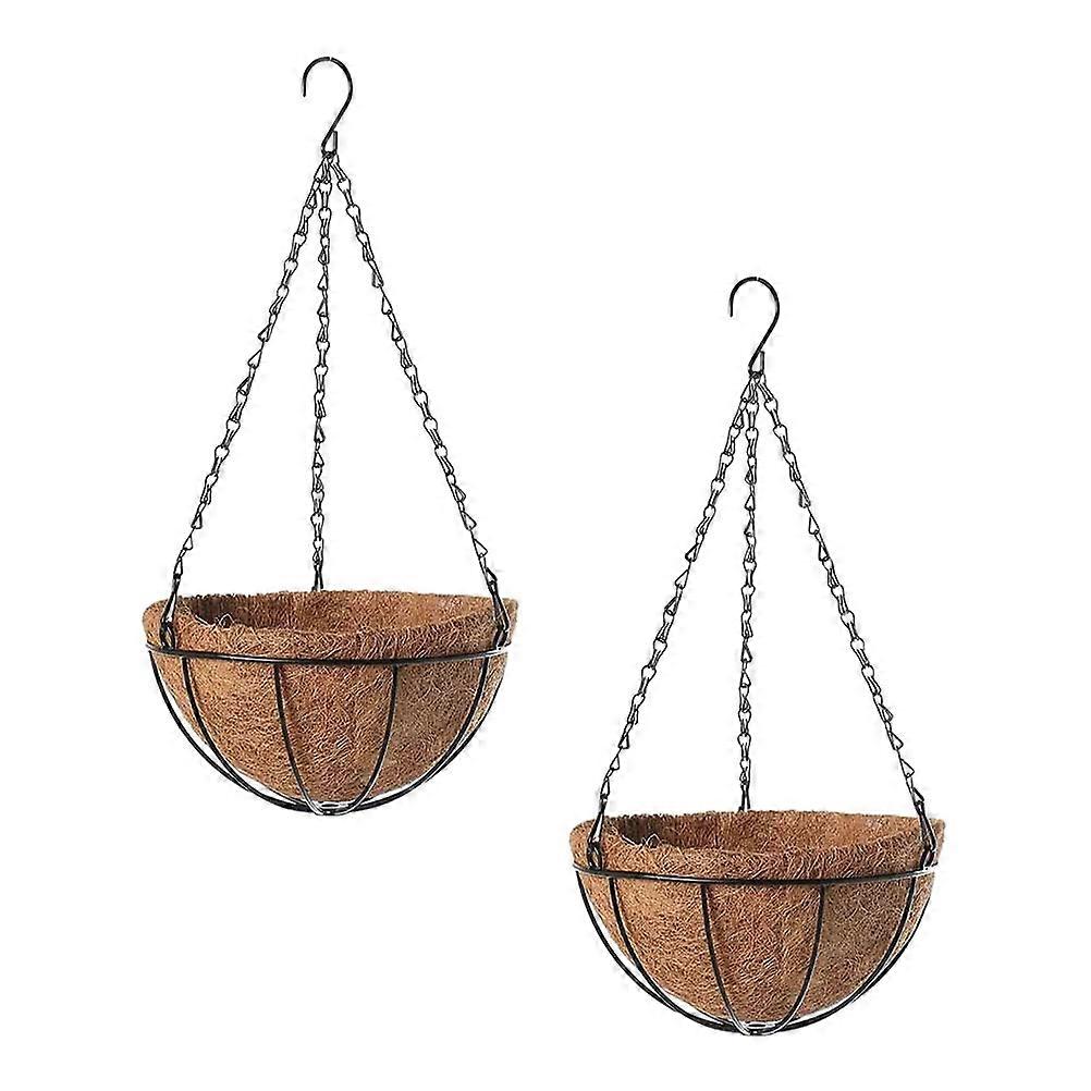 Outdoor Hanging Planter with Fiber Liner for Versatile Use