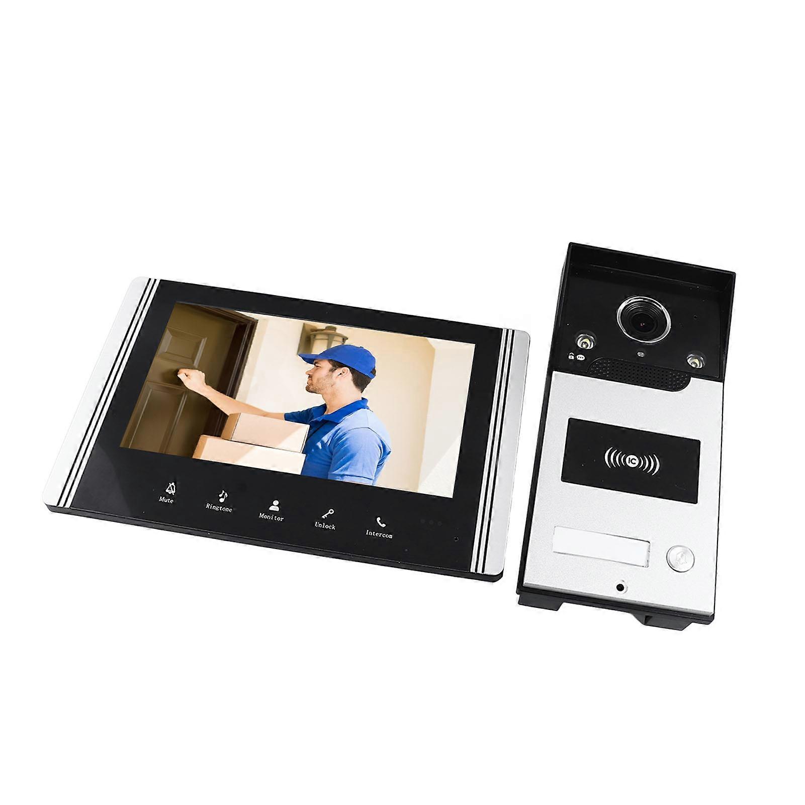 Home Video Doorbell HD Display Two Way Intercom IP65 Waterproof Motion Detection Alarm Door Viewer for Tuya Smart EU Plug 