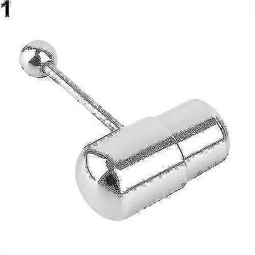 1pc振動バーベルタンリングステンレススチールボディジュエリーcs-シルバー