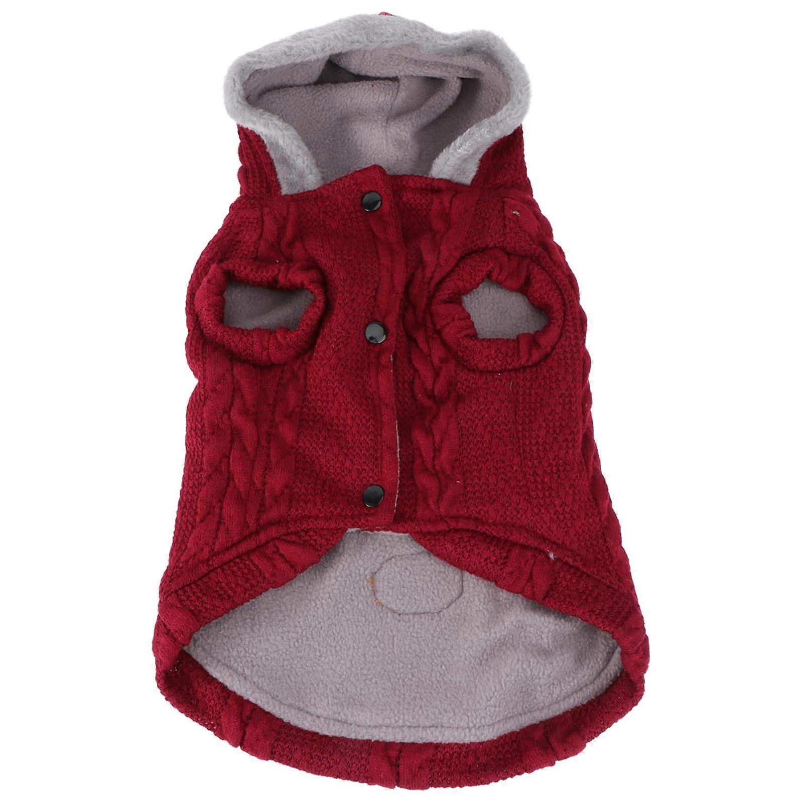 Pet Sweater Warmth Prevent Illness Festival Atmosphere Size S Wine Red 1Set