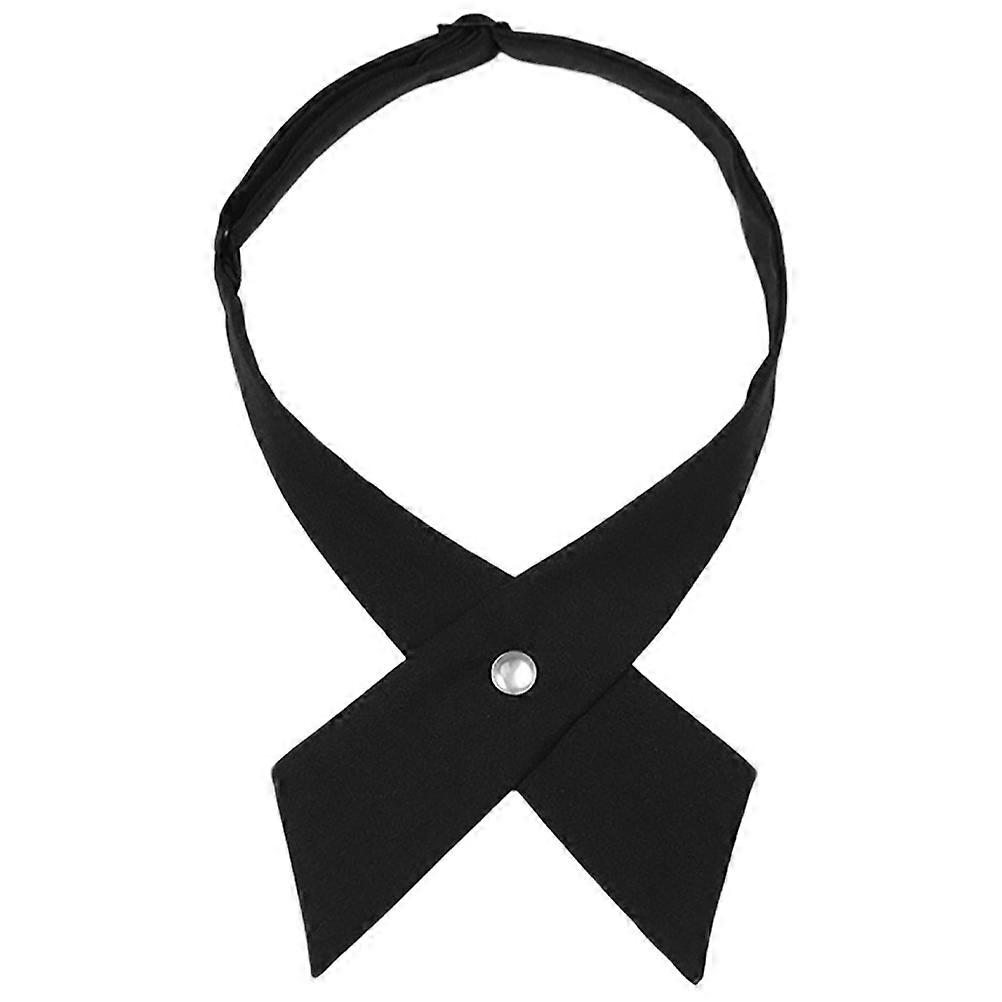 Adjustable Cross Bow Tie for Women – Pre Tied Solid Accessory for Uniforms, Casual & Formal Wear