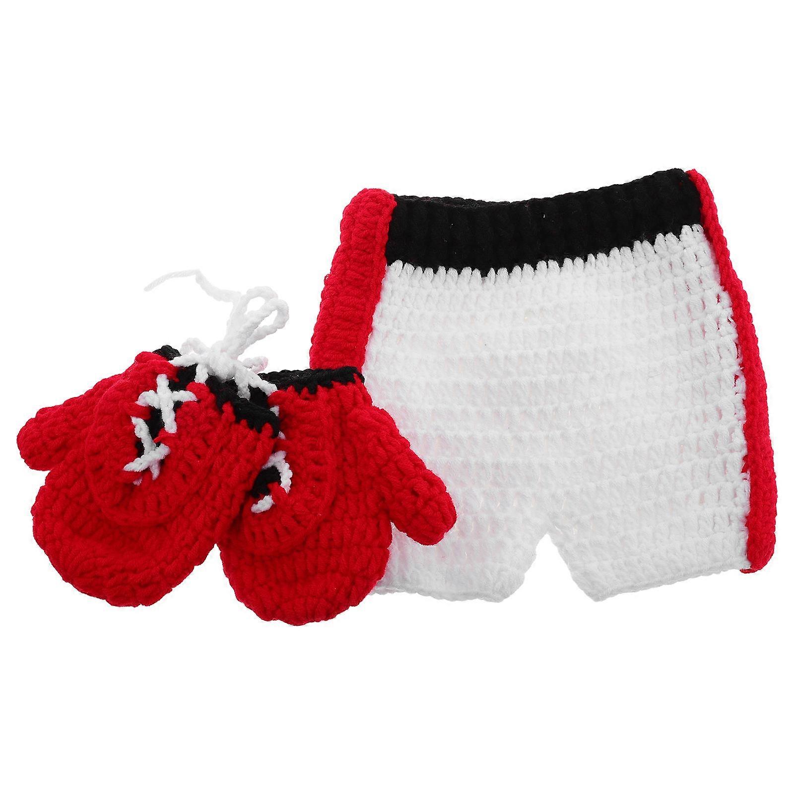 Here's a refined and professional product description based on your input:
**Newborn Boxing Style Crochet Outfit – Soft Photoshoot Clothes with