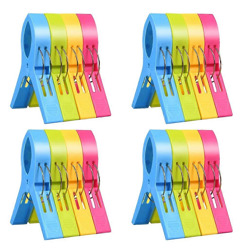 Large Clothes Pegs for Beach Towels, Windproof Clips for Sun Loungers, Durable Laundry Clips – Pack of 16