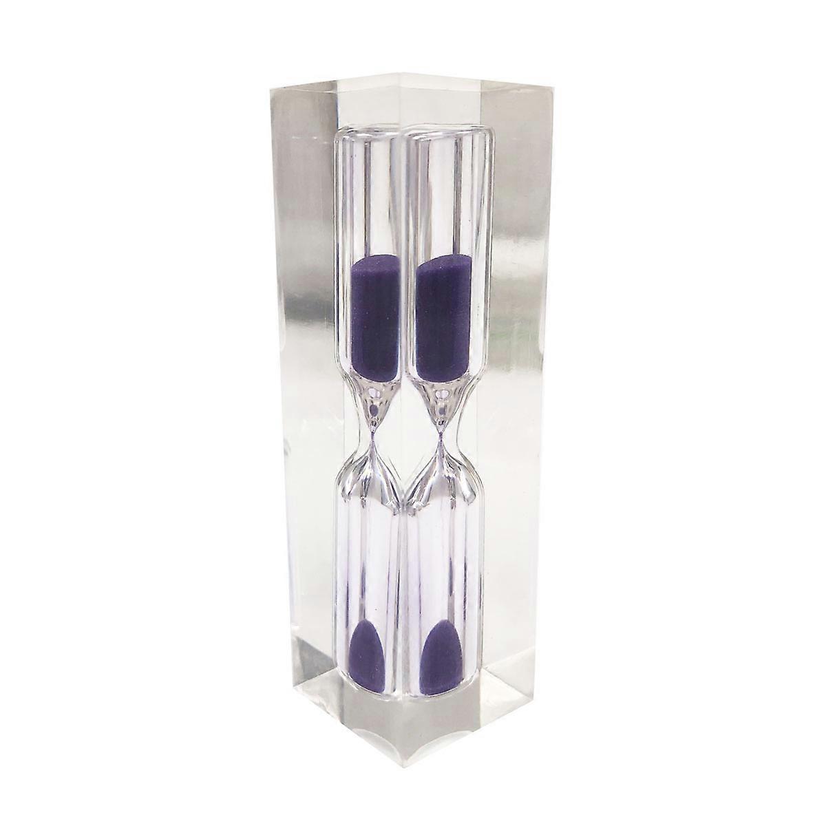 Crystal Sandglass Office Decoration Purple 25x25x8cm Cylindrical Simple Design Timekeeping 1Pcs