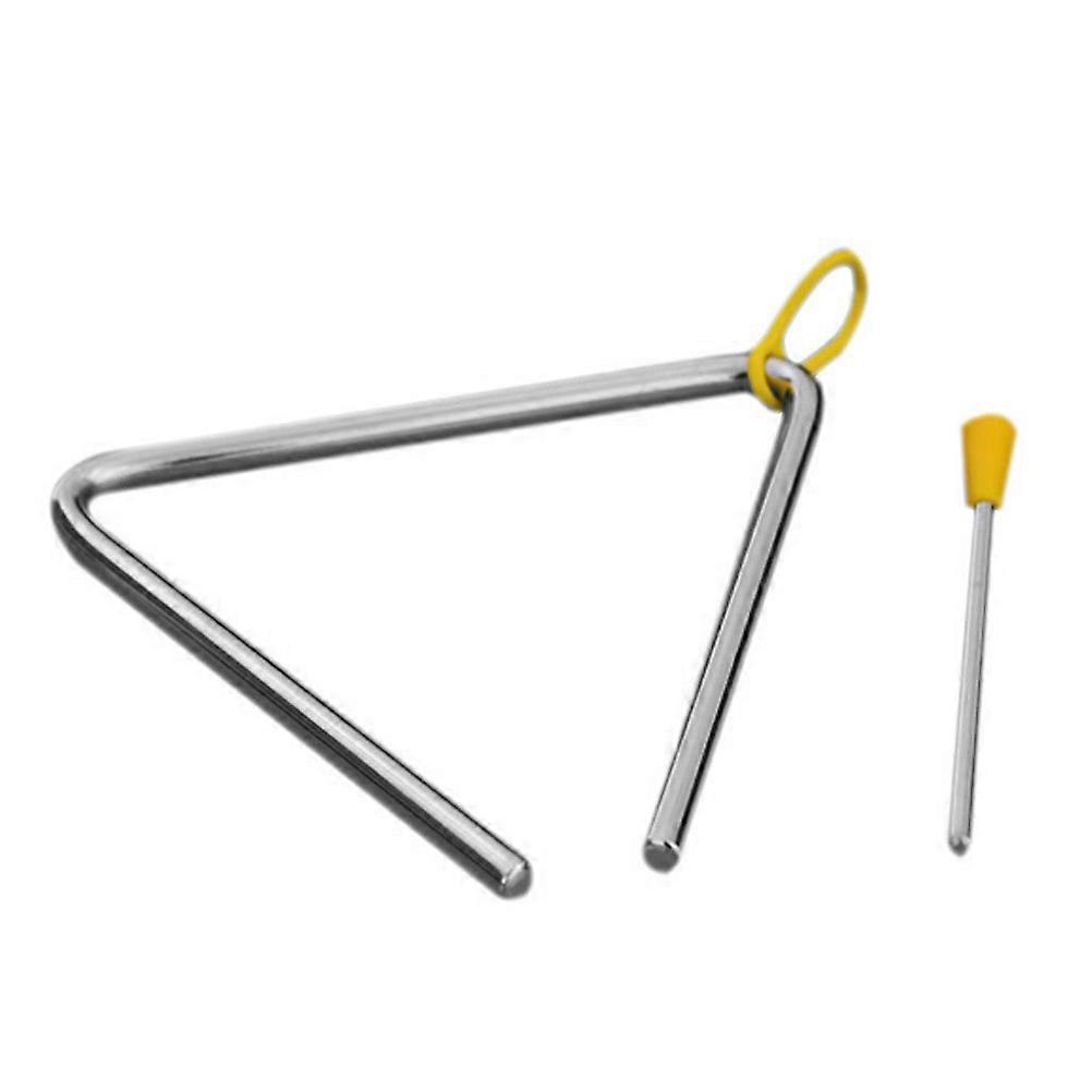 Musical Triangle Instrument For Kids Hand Percussion Instrument Early Music Education Yellow Color 5 8 5 3 Inch 1 Set