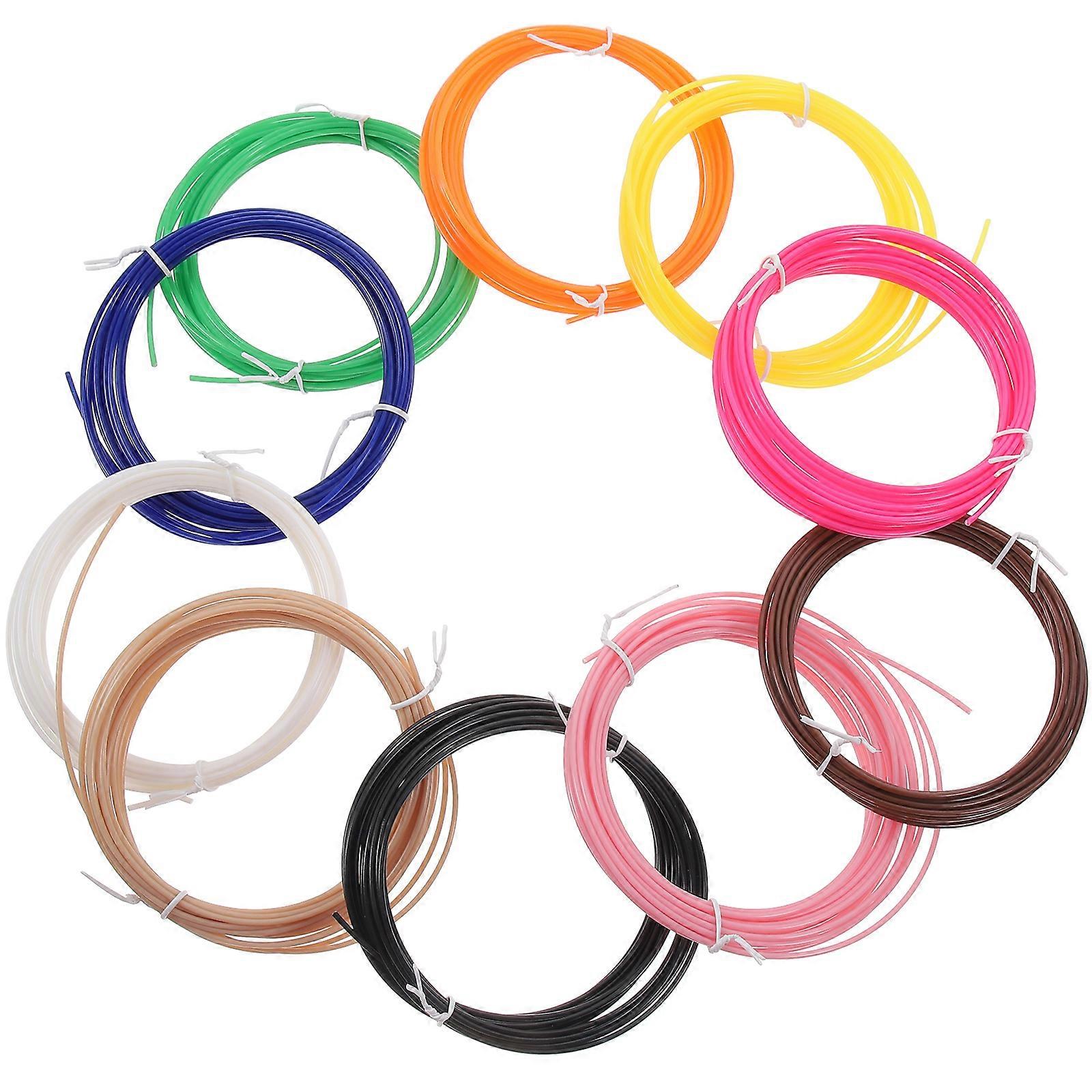 Printer 3D Printer Accessories High Temperature Resistance Assorted Color 1.75mm Smooth Feeding 10Pcs