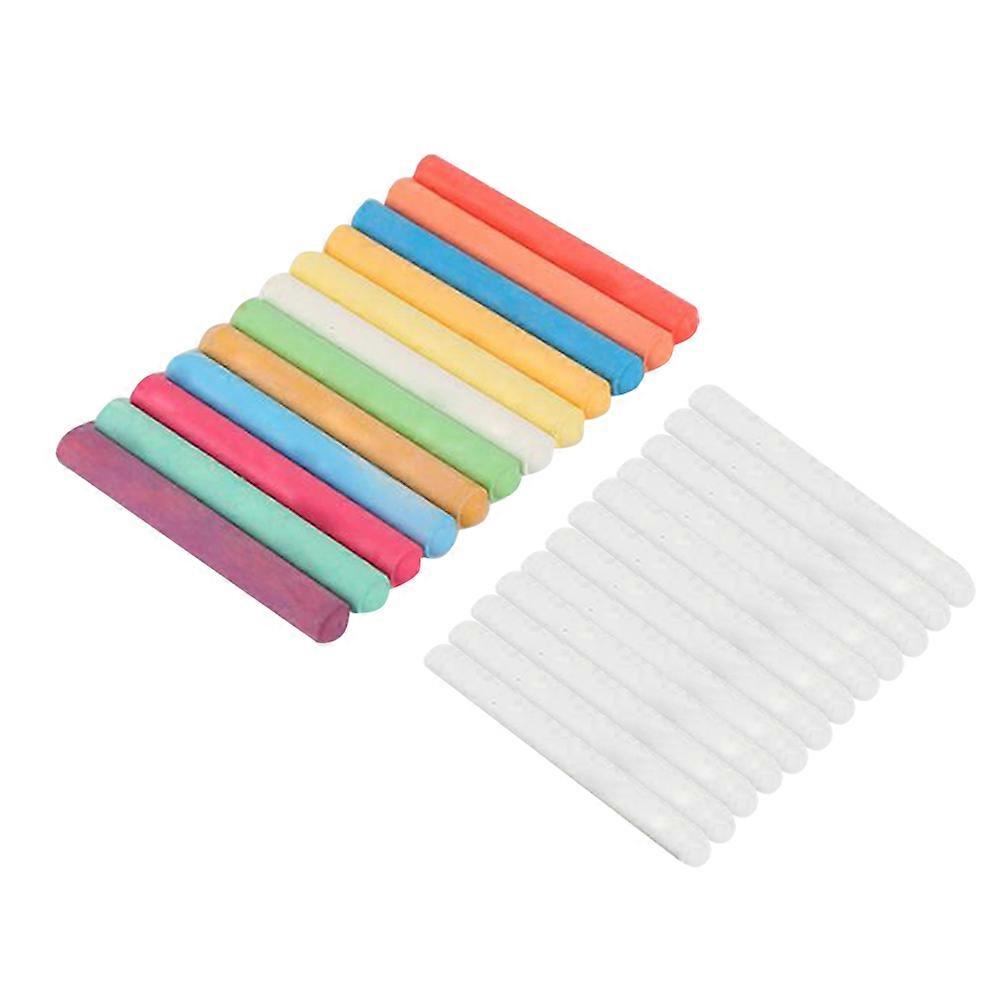 Vibrant Chalk Colors Colorful Chalks Chalk Marker Multi-Color Teacher Classroom 7.8 X 1 X 1 Cm Dust-Free Non-Toxic 24Pcs