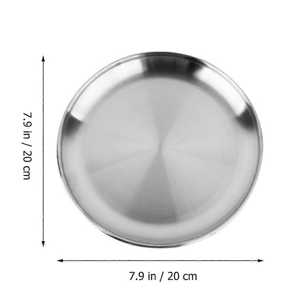 Stainless Steel Dinner Plate for Home Silver Color and Practical 1Pc