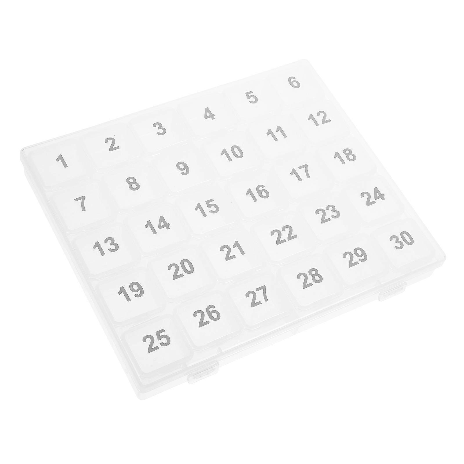Pill Organizer Large Capacity Medication Storage Box Travel Organization For Elderly Patients 30 Grids PP Material 21.10X17.70X2.20CM 1Pack