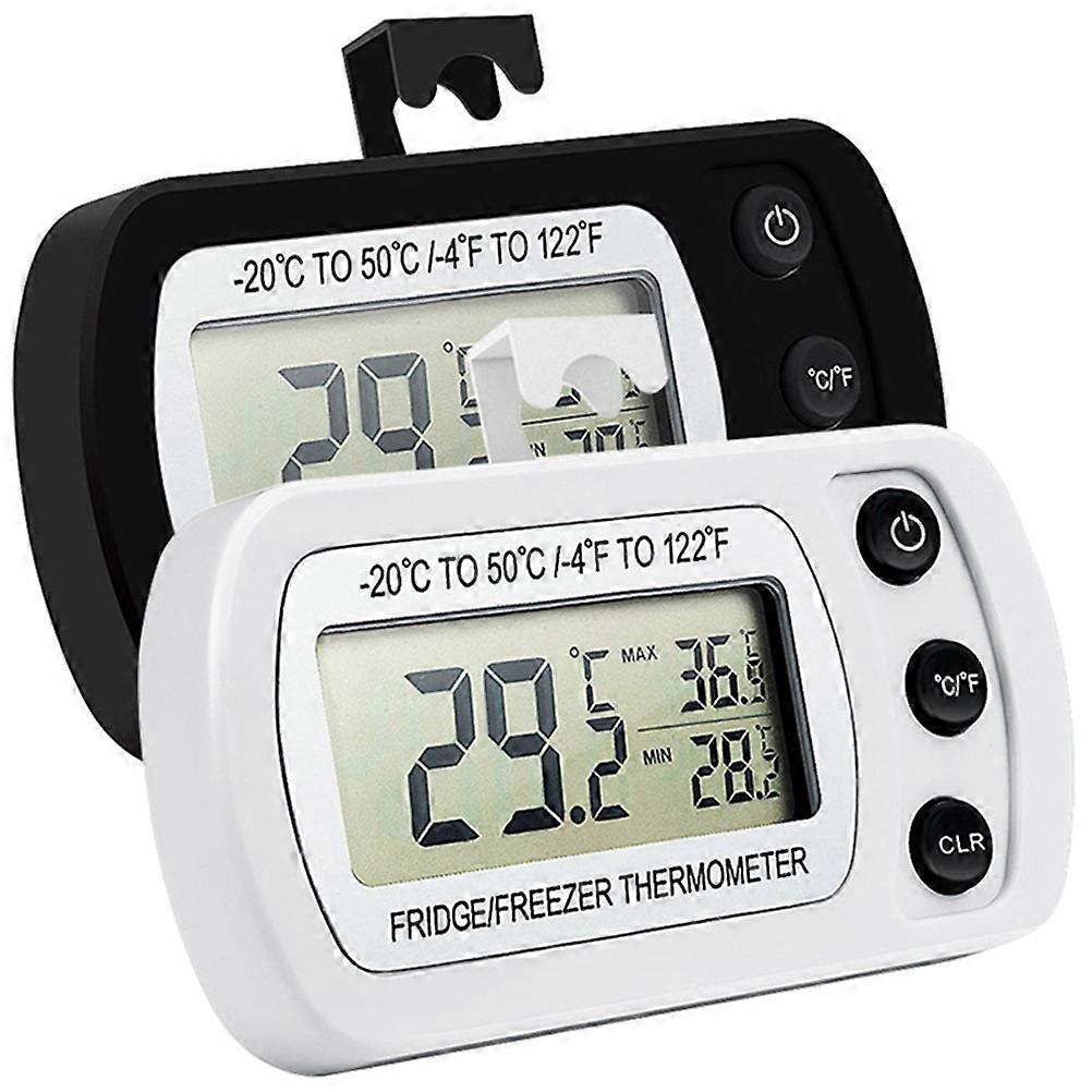 Household Use Digital Waterproof Fridge Thermometer LCD Display Freezer Room Temperature Monitor with Hook Max Min Memory 2Pcs