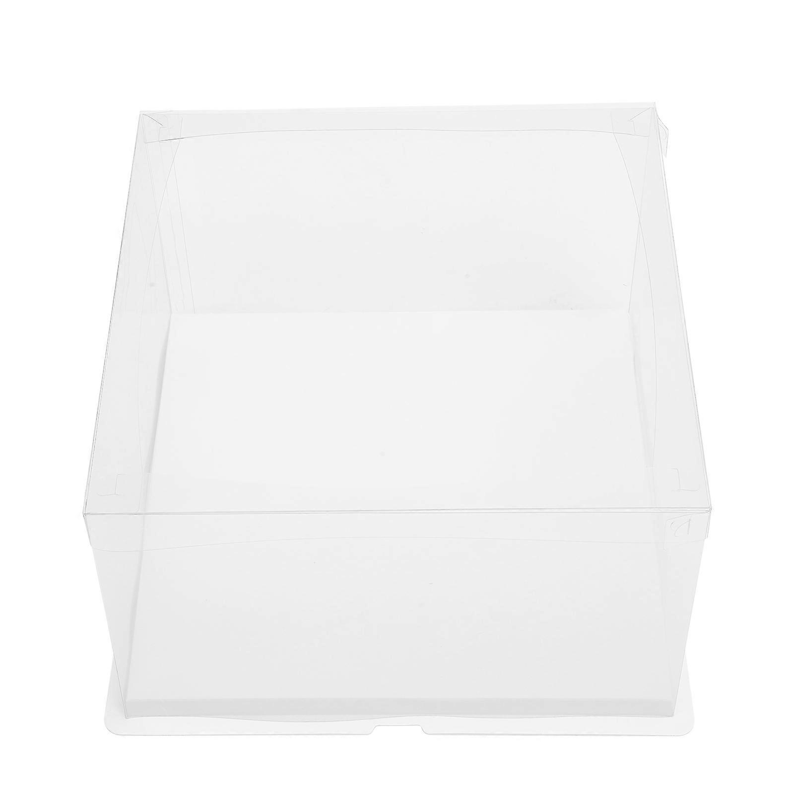 Cake Box Clear Plastic Storage Box For Dessert Storage Square 1Pc