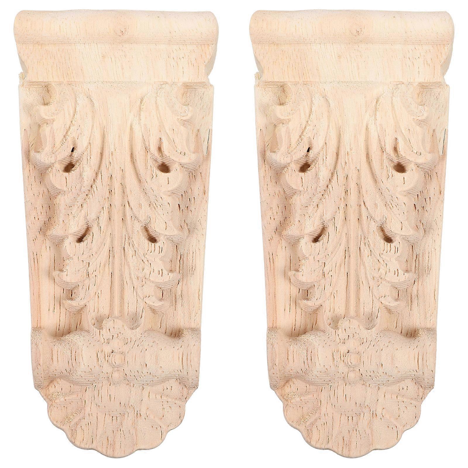 Furniture Moldings Decorative Wooden Corbels Interior Decoration Khaki 11.00X4.80X2.00CM Decorative 2Pcs