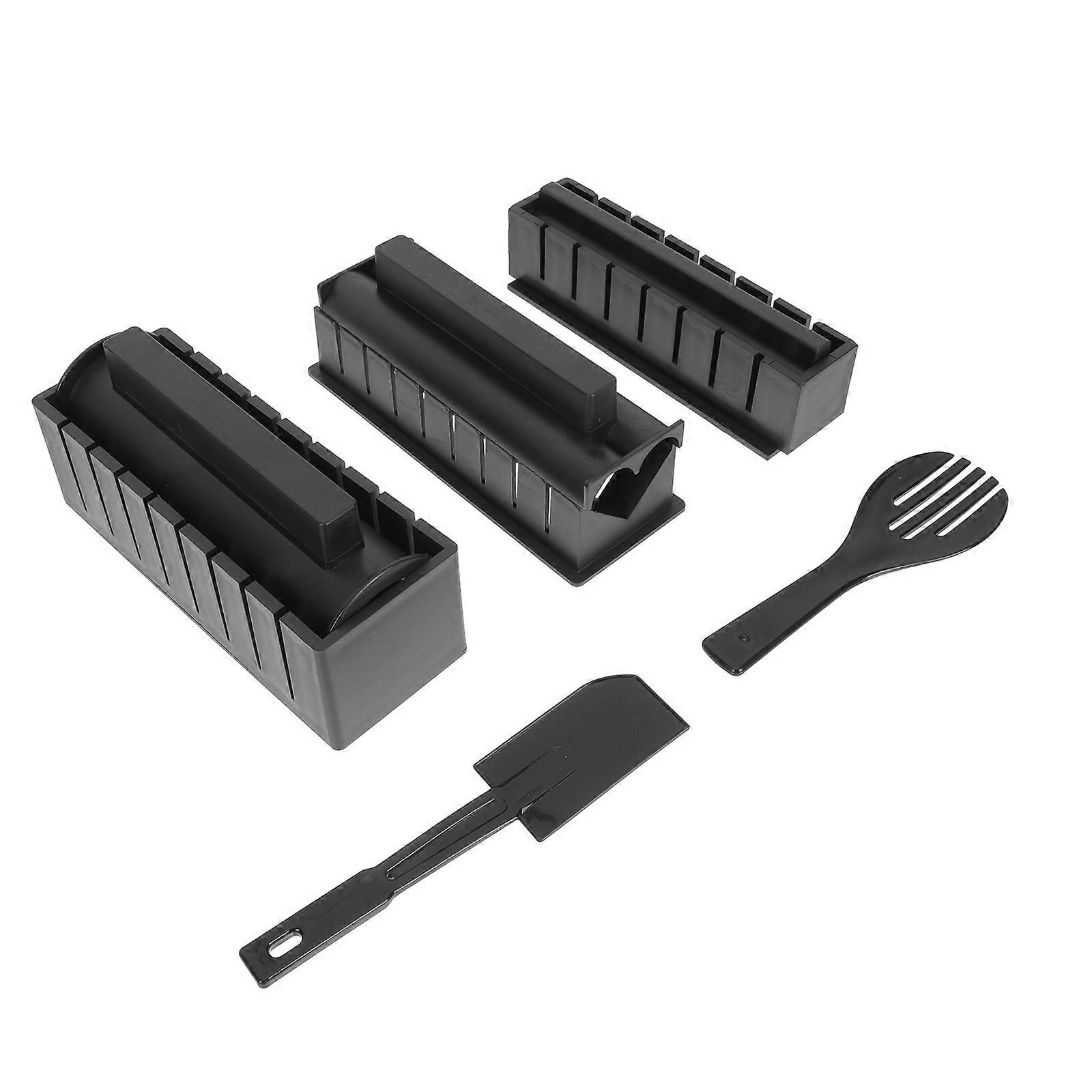 Onigiri Mold Set Sushi Making Tools Home Use Diy Sushi Making Kitchen Tools 12x5cm Black 1Set