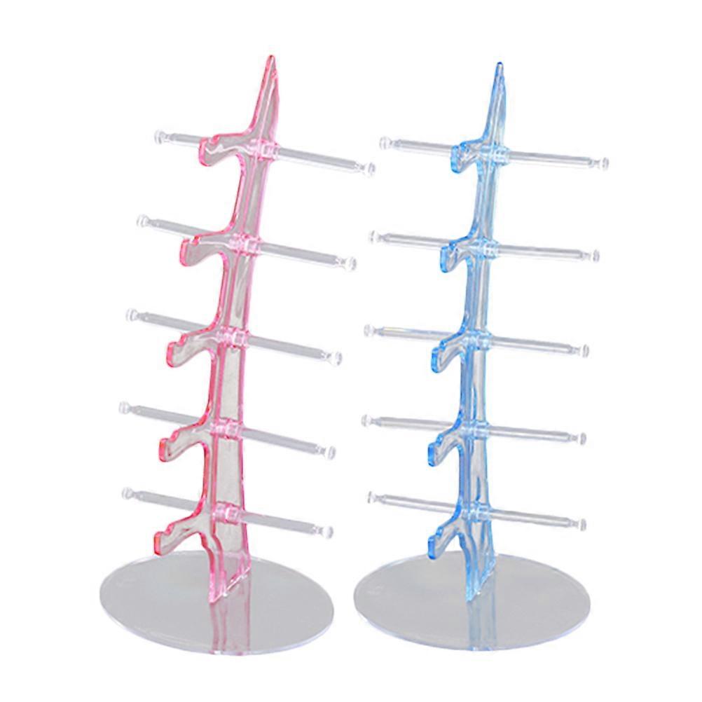 Glasses Storage Rack Sunglasses Organizer Display Stand Minimalist Design Pink Color 2Set