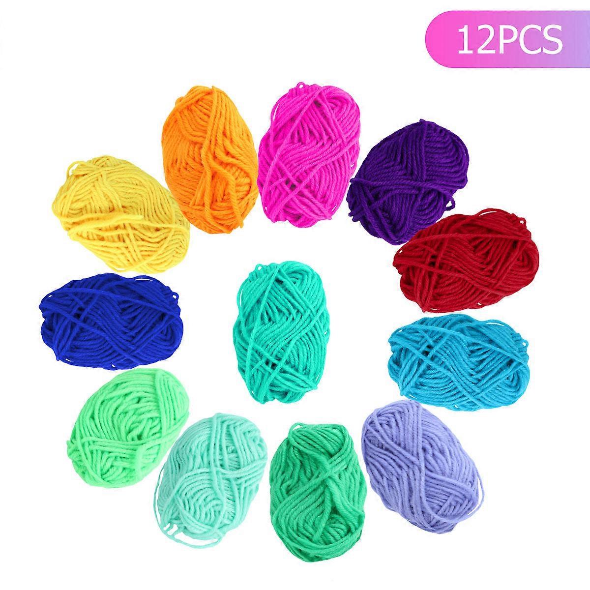 Yarn For Crafts Knitting Yarn Assorted Color Handcraft Yarn String Diy Knitting 12Pcs