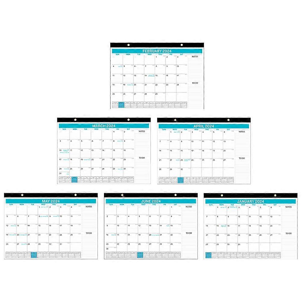 English Hanging Calendar Office Accessory Wall Hanging Countdown 43x30.5cm Blue 1Pack