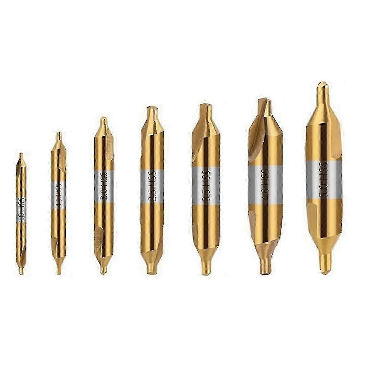 High-Speed Steel Center Drill 7-Piece Set for Lathe Metal Processing