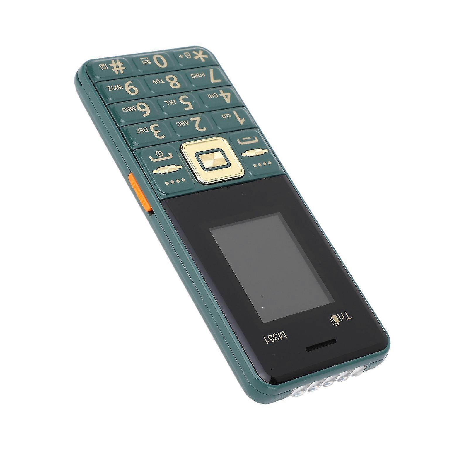 M351 Unlocked Cell Phone 1.8 Inch Screen 3600mAh Battery Large Button Large Font Loud Volume Cell Phone for Seniors Vert Prise britannique