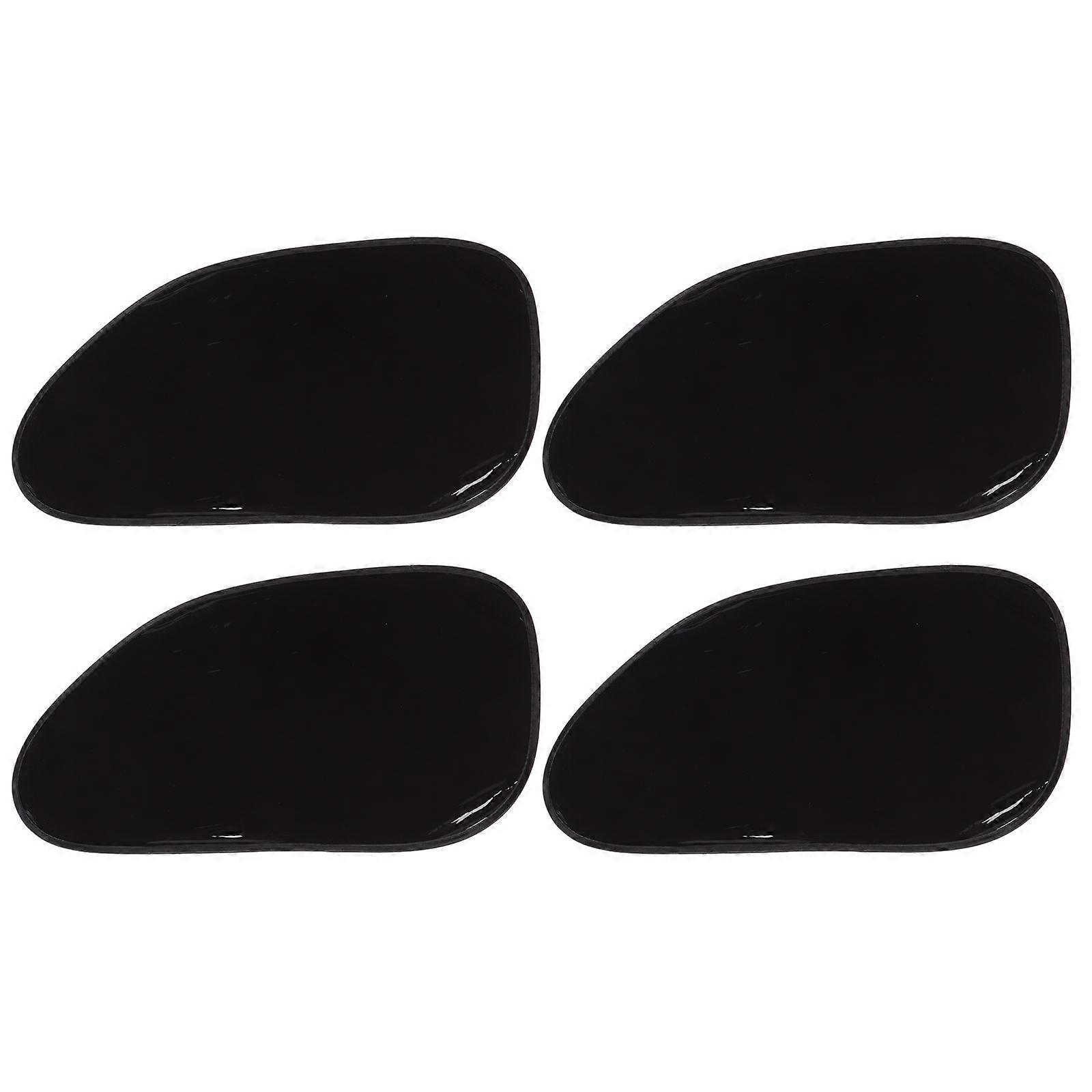 Car Window Curtains Uv Protection Summer Sunlight Rectangular Black 4Pcs