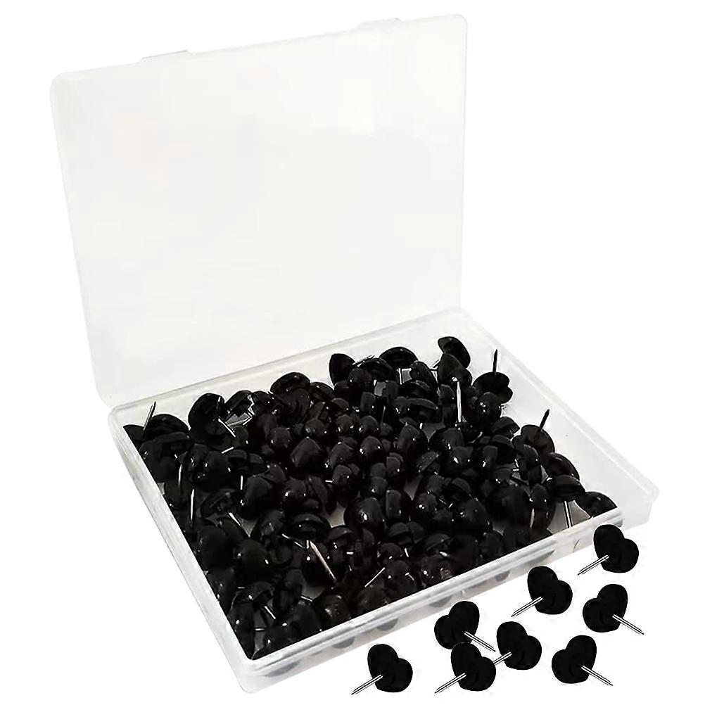 Thumbtacks For Bulletin Board Pushpins Multi Function Thumb Tacks Convenient Map Accessory Black 1.2X1.2X1.2CM Fixer 200Pcs