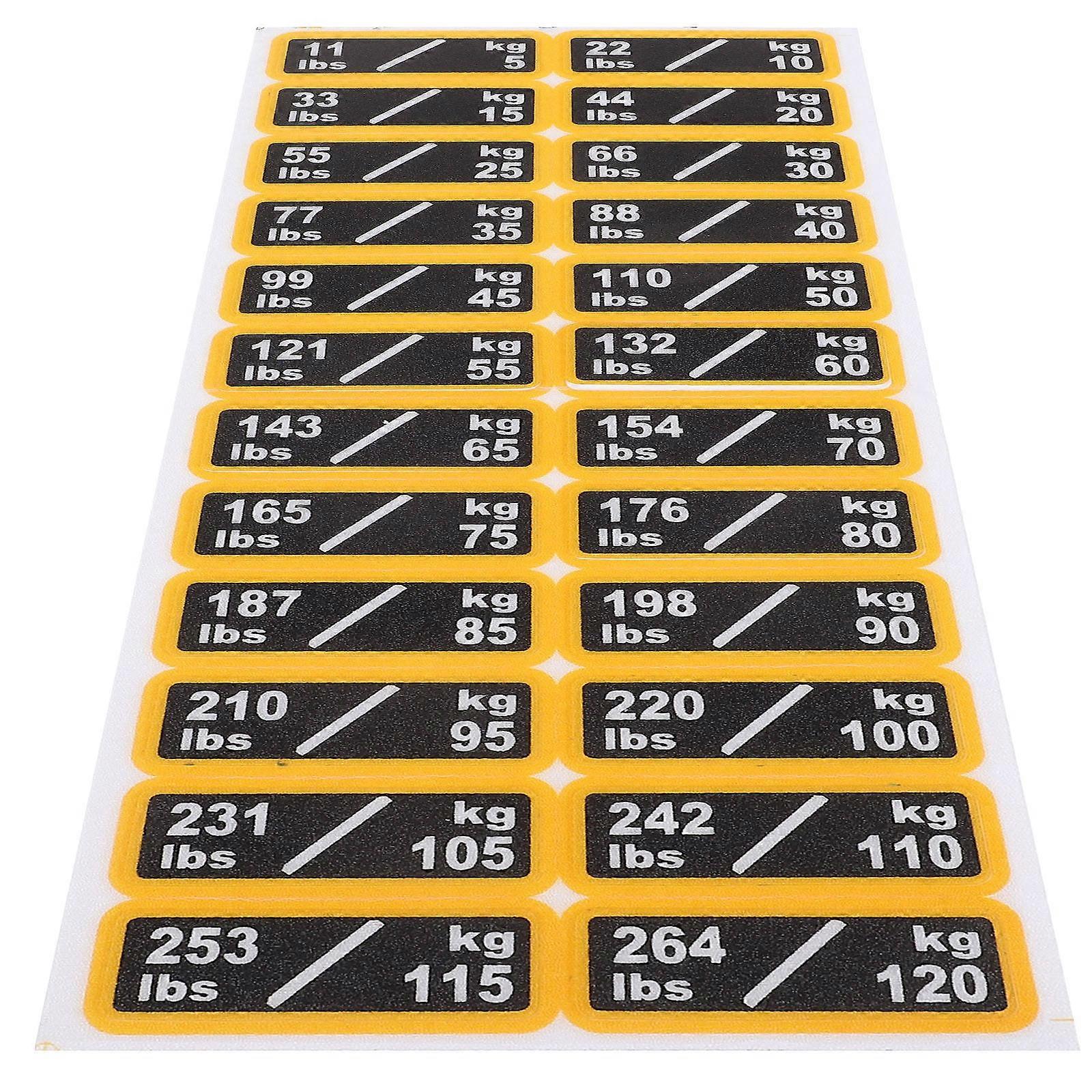 Gym Equipment Labels Sign Stickers Black Rectangle Shape Reusable 1 Sheet