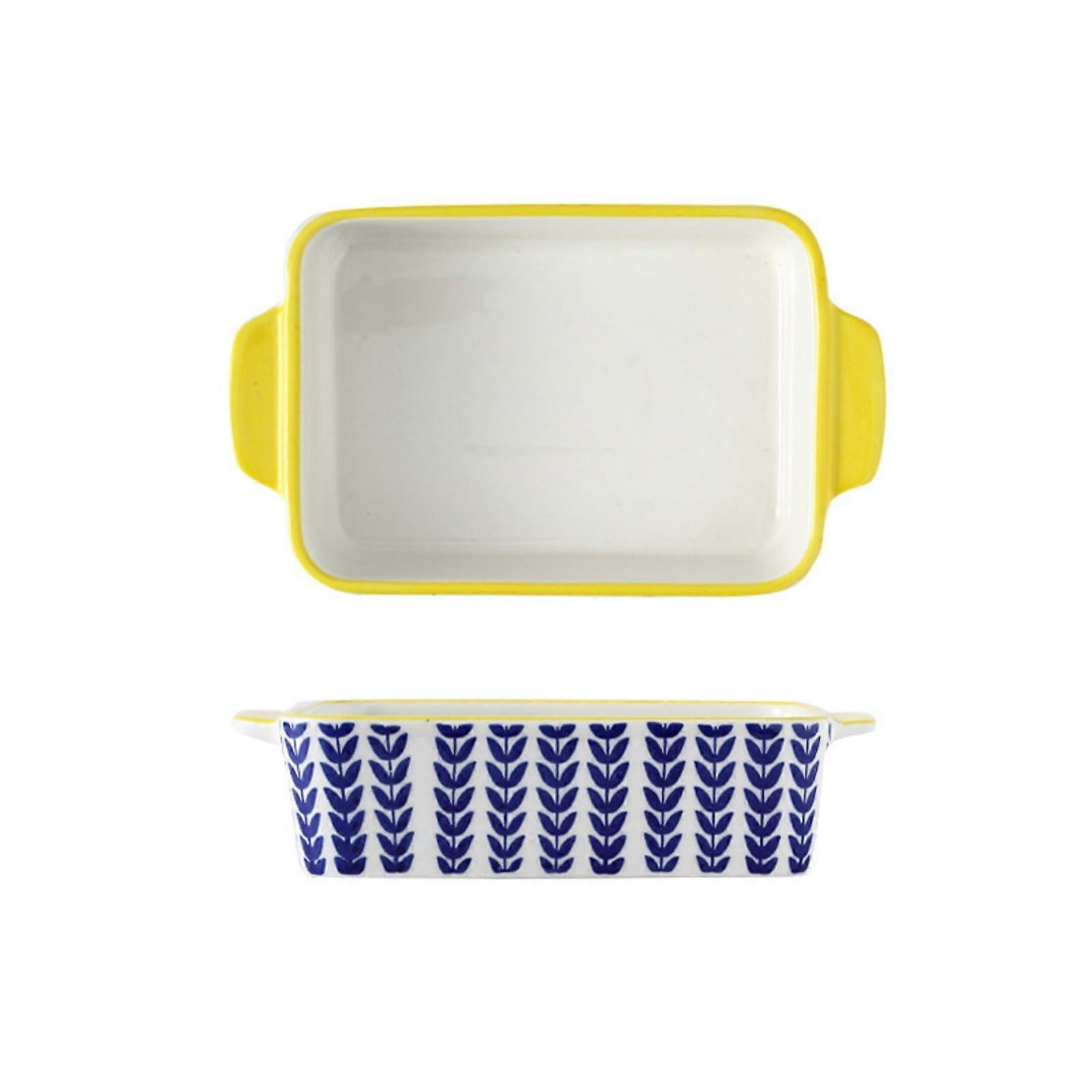 Casserole Dish Small Ceramic, 500 ml Rectangular Lasagne Mould, Vintage Baking Mould