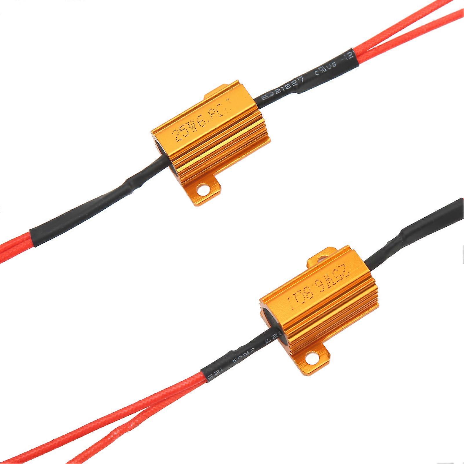 2 Pcs Error Free Load Resistor LED Light Bulbs Wiring Adapters for Daytime Running Fog Light
