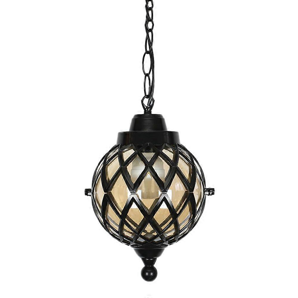 Retro Pendant Light E27 Black IP44 Adjustable for Garden, Hallway, Balcony