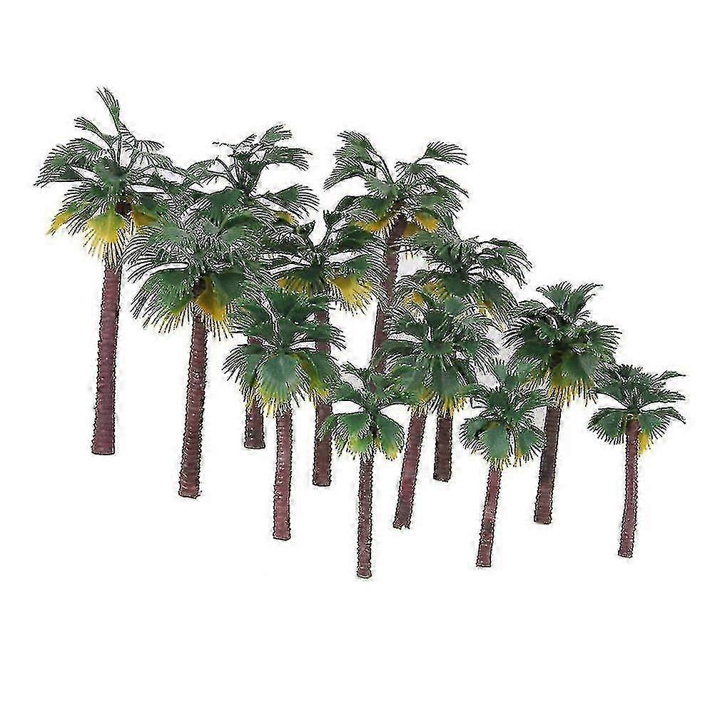 12pcs Layout Rainforest Plastic Palm Tree Diorama Scenery (Root Color Varies)