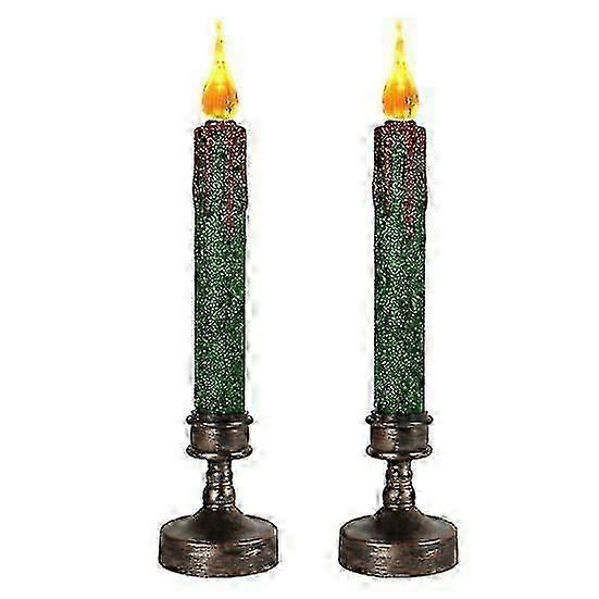 2Pcs Flameless Candle Electronic Light Lamps Realistic Flickering Effect LED Night Lights for Xmas Party